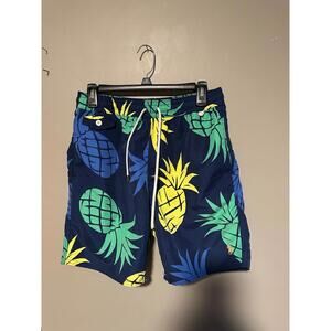 Polo Ralph Lauren Mens Lined Swim Trunks Pineapple AOP‎ Size Small Aloha Swim